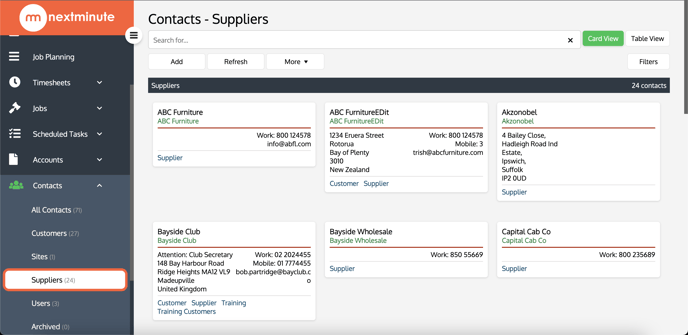 4. Filter Contacts