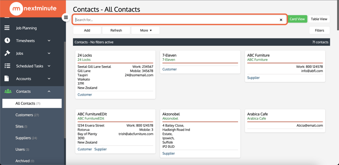 6. Filter Contacts