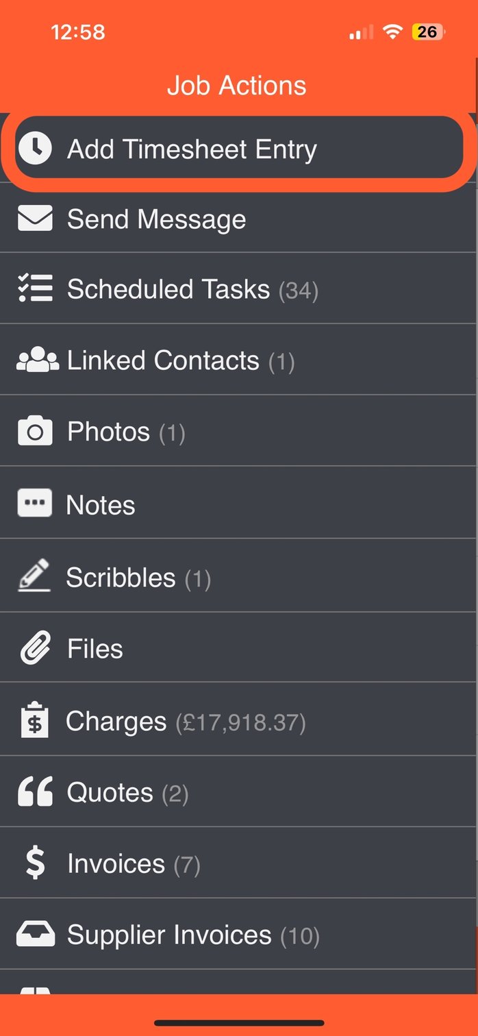 Addtime App Add time to Job and/or Task - Mobile