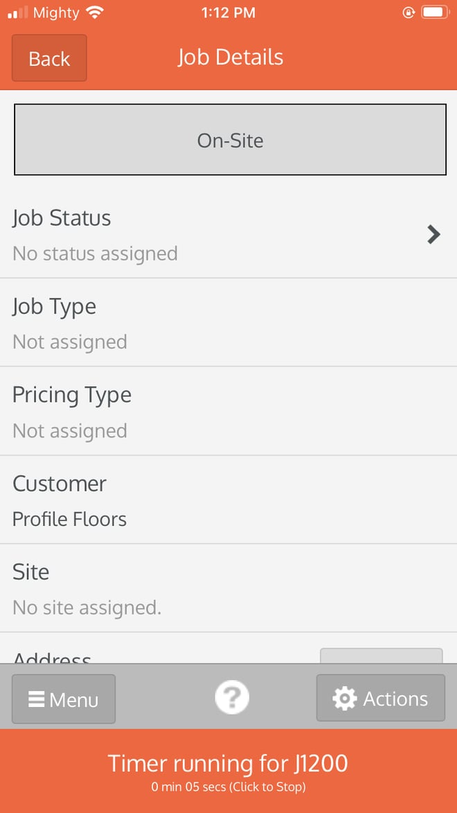 Using the timer on Jobs - Mobile