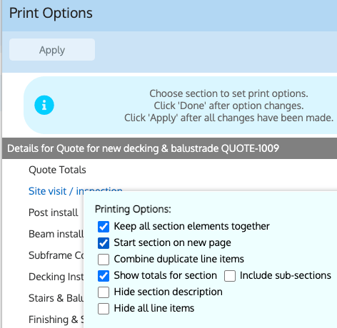 How to add quote section onto a new page
